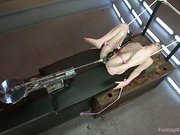 Her first Kink shoot - Local girl, tied up& machine fucked,