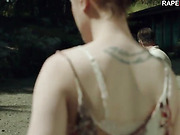 Forced sex with blonde celebrity in the woods