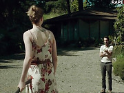 Forced sex with blonde celebrity in the woods