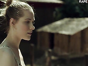 Forced sex with blonde celebrity in the woods