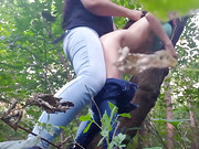 Fucked my girlfriend with a strapon in the forest
