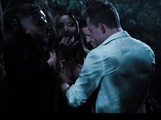 Busty Chick Freezes In Time And Gets Fucked By Three Dudes