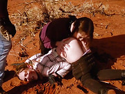 ATM domination for kinky threesome in the Colorado desert
