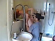 Homemade rough sex in the bathroom