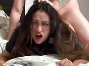 Fucking Her Pussy Then Roughly Switched To Her Asshole To