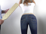 College Girls Frat Paddling - 50 Swats for Bad Grades, Maddy