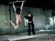 Full body whipping for naked bound Angie
