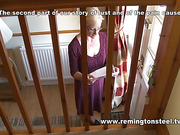 Ass of elderly wife was painfully caned
